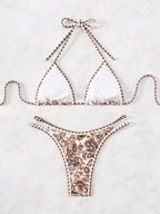 Bikini Paisley – Top Triangular Halter con Estampado Floral