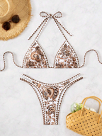 Bikini Paisley – Top Triangular Halter con Estampado Floral