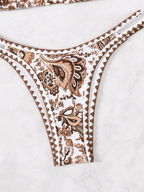 Bikini Paisley – Top Triangular Halter con Estampado Floral