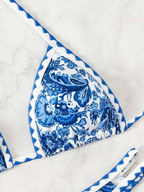 Bikini Paisley – Top Triangular Halter con Estampado Floral