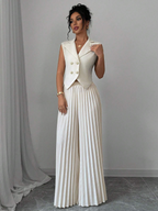 Conjunto Versailles – Chaleco Blazer con Pantalón Plisado