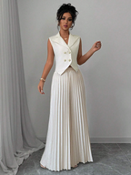 Conjunto Versailles – Chaleco Blazer con Pantalón Plisado