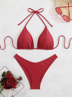 Bikini Malibu – Top Triangular Halter con Cordón Ajustable