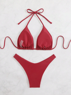 Bikini Malibu – Top Triangular Halter con Cordón Ajustable