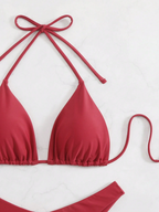 Bikini Malibu – Top Triangular Halter con Cordón Ajustable