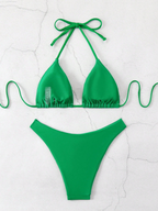 Bikini Malibu – Top Triangular Halter con Cordón Ajustable
