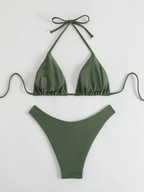 Bikini Malibu – Top Triangular Halter con Cordón Ajustable
