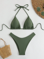 Bikini Malibu – Top Triangular Halter con Cordón Ajustable