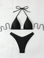 Bikini Malibu – Top Triangular Halter con Cordón Ajustable