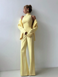 Set Lumière – Blazer, Top Cuello Alto y Pantalón Pierna Ancha