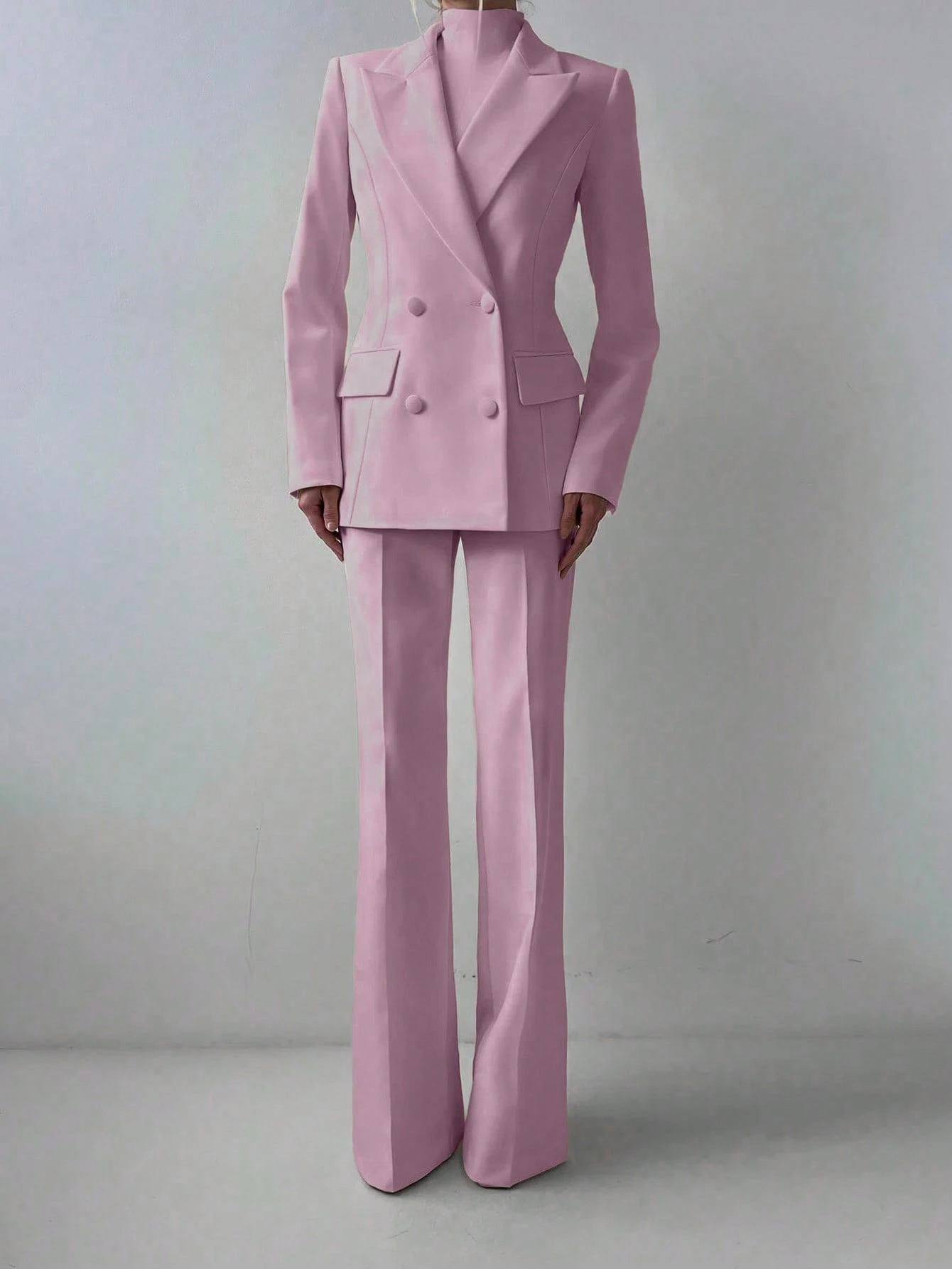 Set Lumière – Blazer, Top Cuello Alto y Pantalón Pierna Ancha