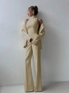 Set Lumière – Blazer, Top Cuello Alto y Pantalón Pierna Ancha