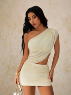 Vestido Mykonos Cutout – One Shoulder Mini Fruncido