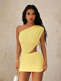 Vestido Mykonos Cutout – One Shoulder Mini Fruncido