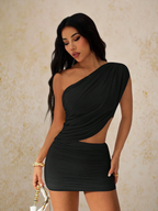 Vestido Mykonos Cutout – One Shoulder Mini Fruncido