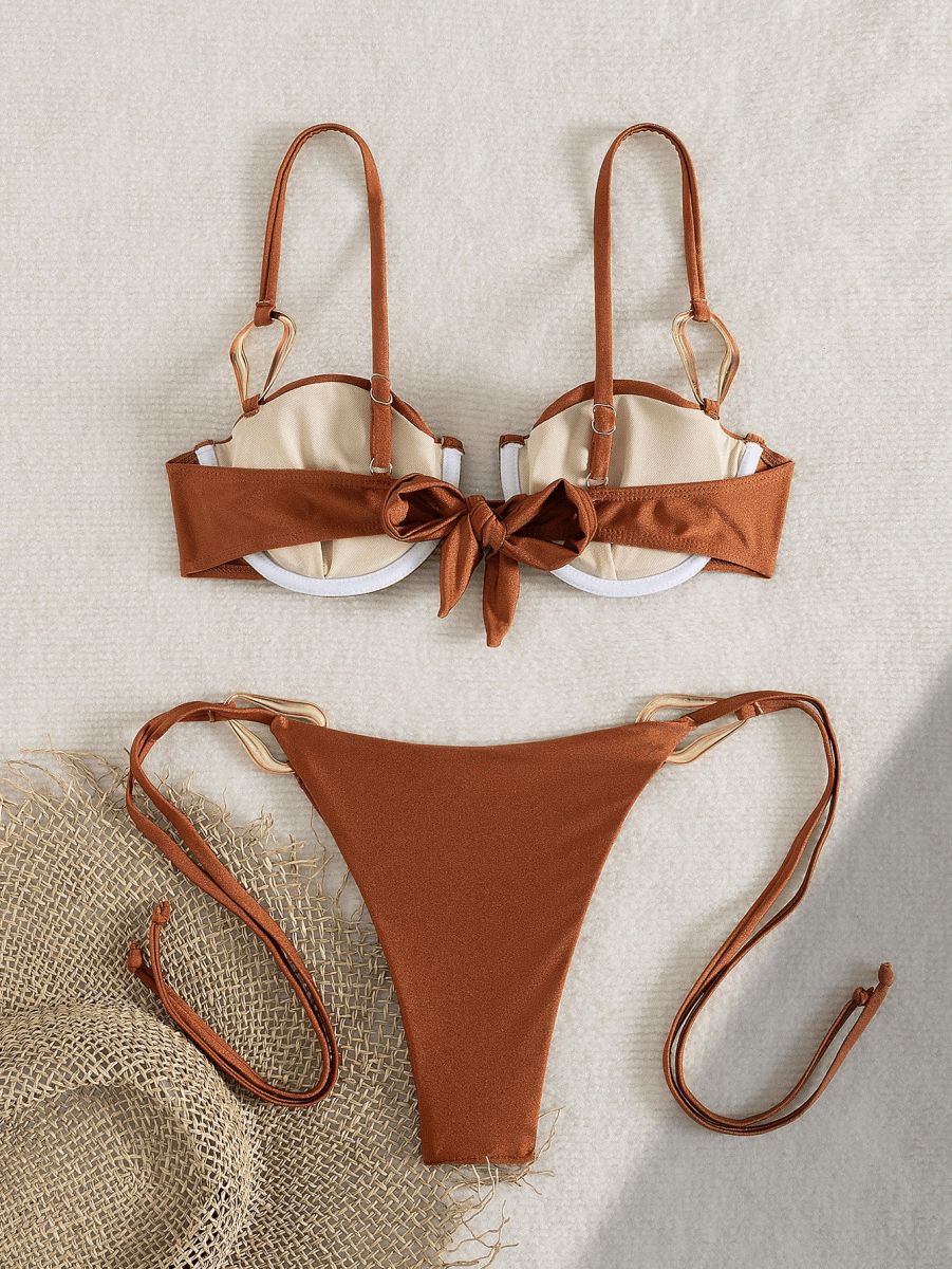 Bikini Cadena – Top con Aro y Calzoneta con Lazos Laterales - MARYLUS