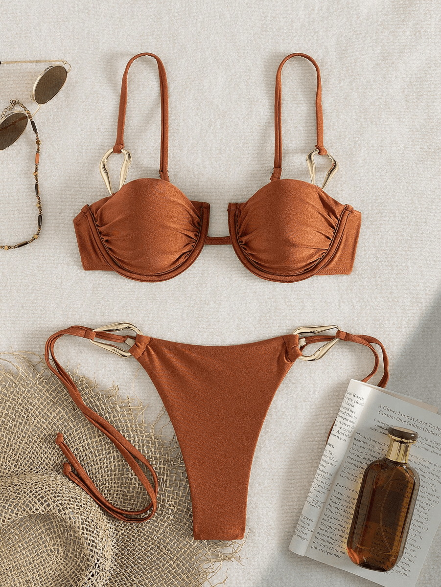 Bikini Cadena – Top con Aro y Calzoneta con Lazos Laterales - MARYLUS