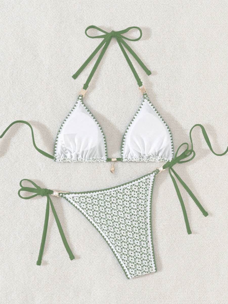 Bikini Capri Encaje – Crochet Triangular con Herrajes - MARYLUS