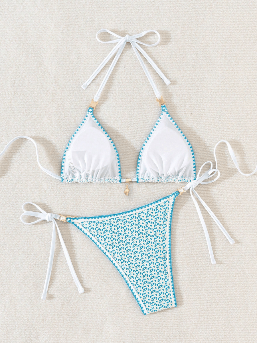 Bikini Capri Encaje – Crochet Triangular con Herrajes - MARYLUS