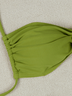 Bikini Concha – Top Strapless con Broche Dorado y Lazos - MARYLUS