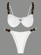 Bikini Ébano – Push Up con Cuentas Geométricas - MARYLUS