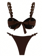Bikini Ébano – Push Up con Cuentas Geométricas - MARYLUS