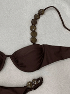 Bikini Ébano – Push Up con Cuentas Geométricas - MARYLUS