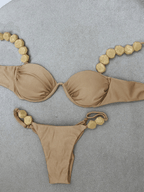 Bikini Ébano – Push Up con Cuentas Geométricas - MARYLUS