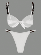 Bikini Ébano – Push Up con Cuentas Geométricas - MARYLUS