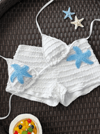 Bikini Estrella – Top Triangular con Short y Parche Dorado - MARYLUS