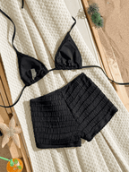 Bikini Estrella – Top Triangular con Short y Parche Dorado - MARYLUS