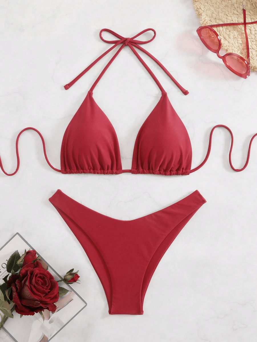 Bikini Malibu – Top Triangular Halter con Cordón Ajustable - MARYLUS