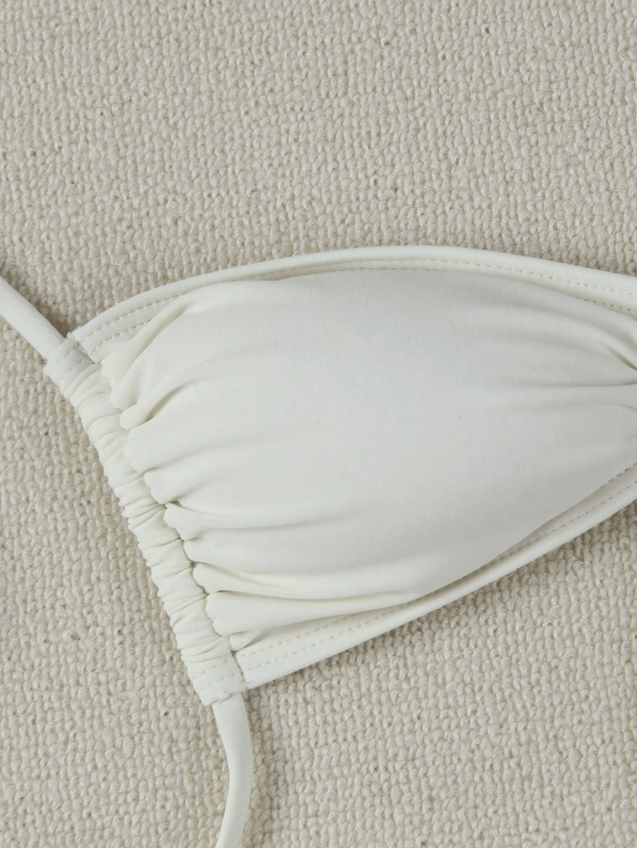 Bikini Marina – Top Triangular con Broche Estrella y Lazos Dorados - MARYLUS