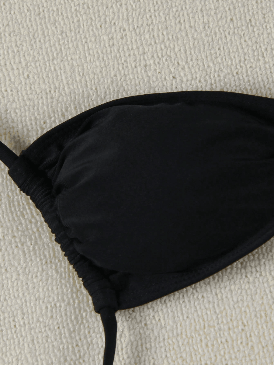 Bikini Marina – Top Triangular con Broche Estrella y Lazos Dorados - MARYLUS