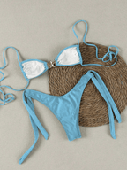 Bikini Marina – Top Triangular con Broche Estrella y Lazos Dorados - MARYLUS