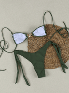 Bikini Marina – Top Triangular con Broche Estrella y Lazos Dorados - MARYLUS