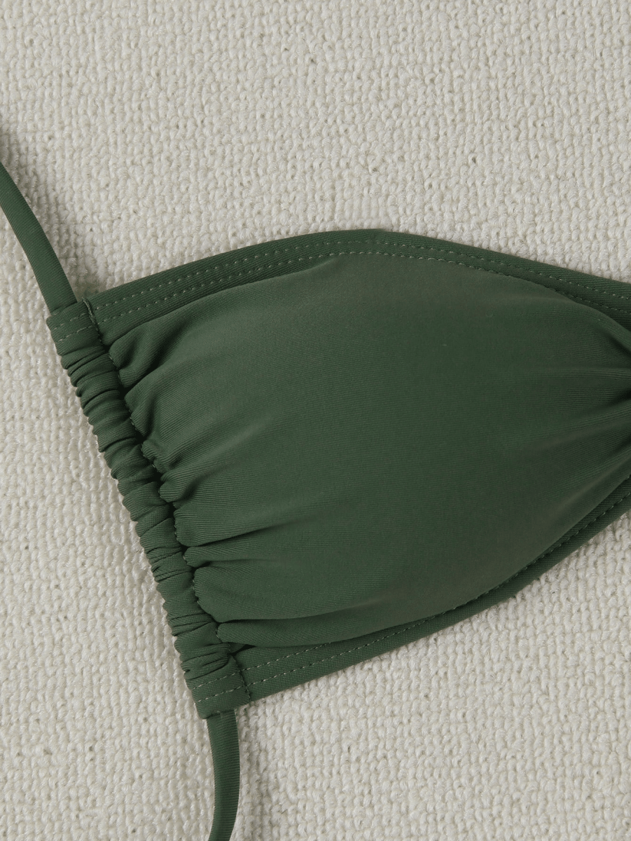 Bikini Marina – Top Triangular con Broche Estrella y Lazos Dorados - MARYLUS
