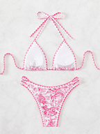 Bikini Paisley – Top Triangular Halter con Estampado Floral - MARYLUS
