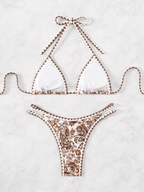 Bikini Paisley – Top Triangular Halter con Estampado Floral - MARYLUS