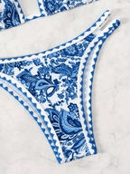Bikini Paisley – Top Triangular Halter con Estampado Floral - MARYLUS