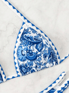 Bikini Paisley – Top Triangular Halter con Estampado Floral - MARYLUS