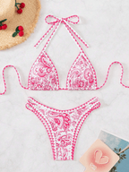 Bikini Paisley – Top Triangular Halter con Estampado Floral - MARYLUS