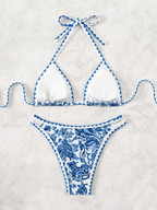 Bikini Paisley – Top Triangular Halter con Estampado Floral - MARYLUS