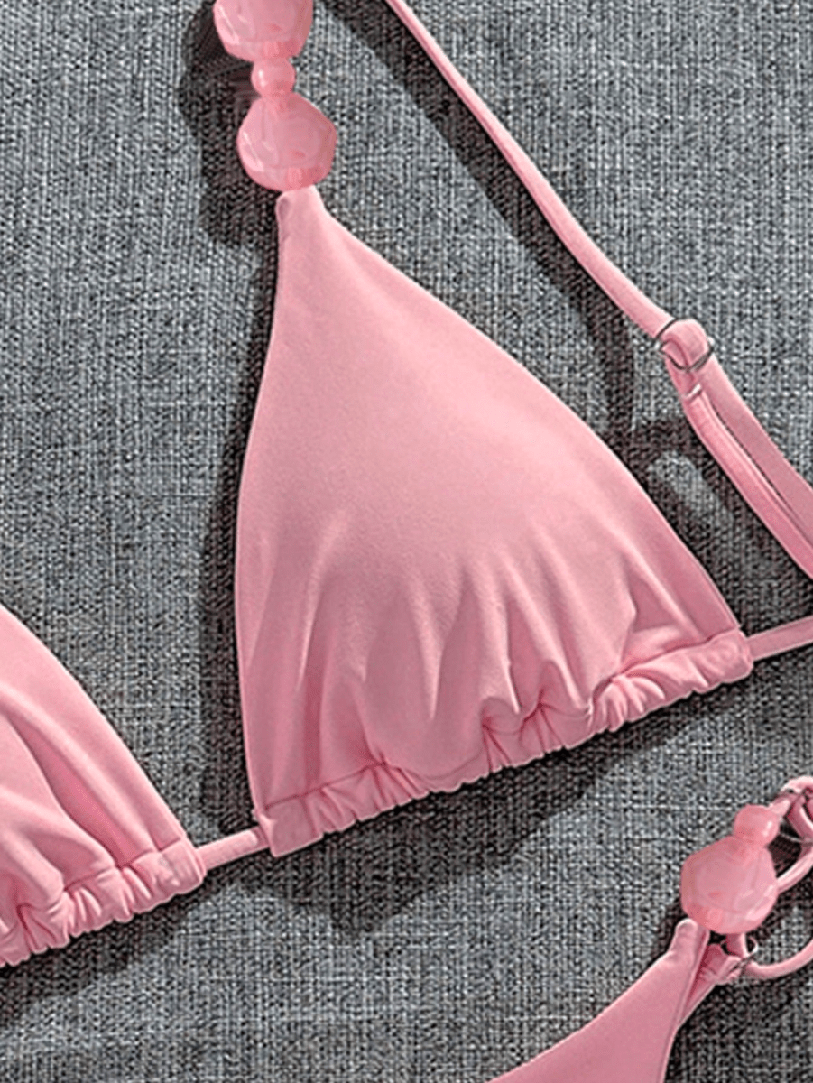 Bikini Perla – Top Triangular con Cuentas Decorativas - MARYLUS