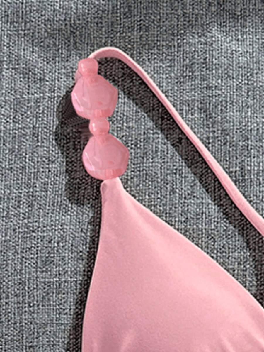 Bikini Perla – Top Triangular con Cuentas Decorativas - MARYLUS
