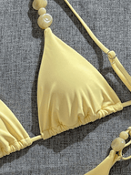 Bikini Perla – Top Triangular con Cuentas Decorativas - MARYLUS