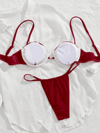 Bikini Rubí – Top con Aro y Detalle Dorado - MARYLUS