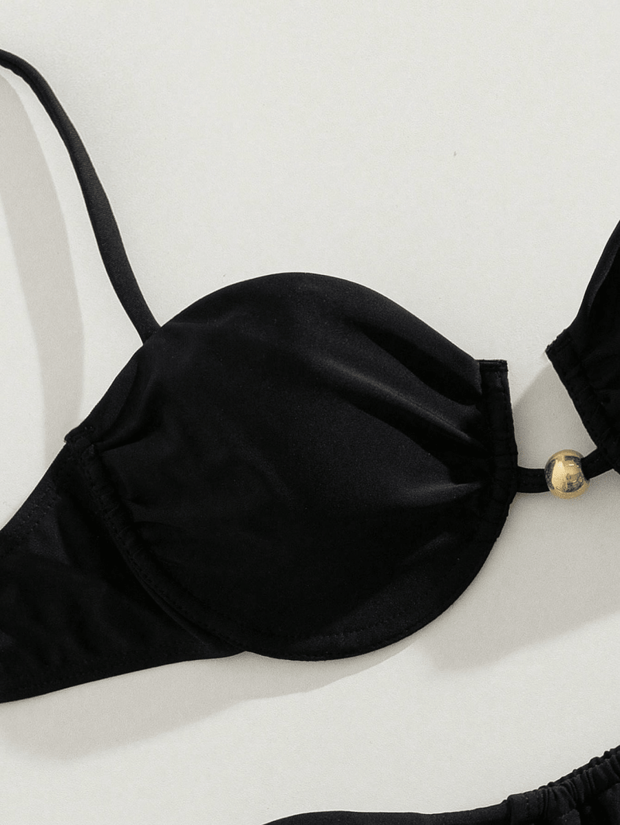 Bikini Rubí – Top con Aro y Detalle Dorado - MARYLUS
