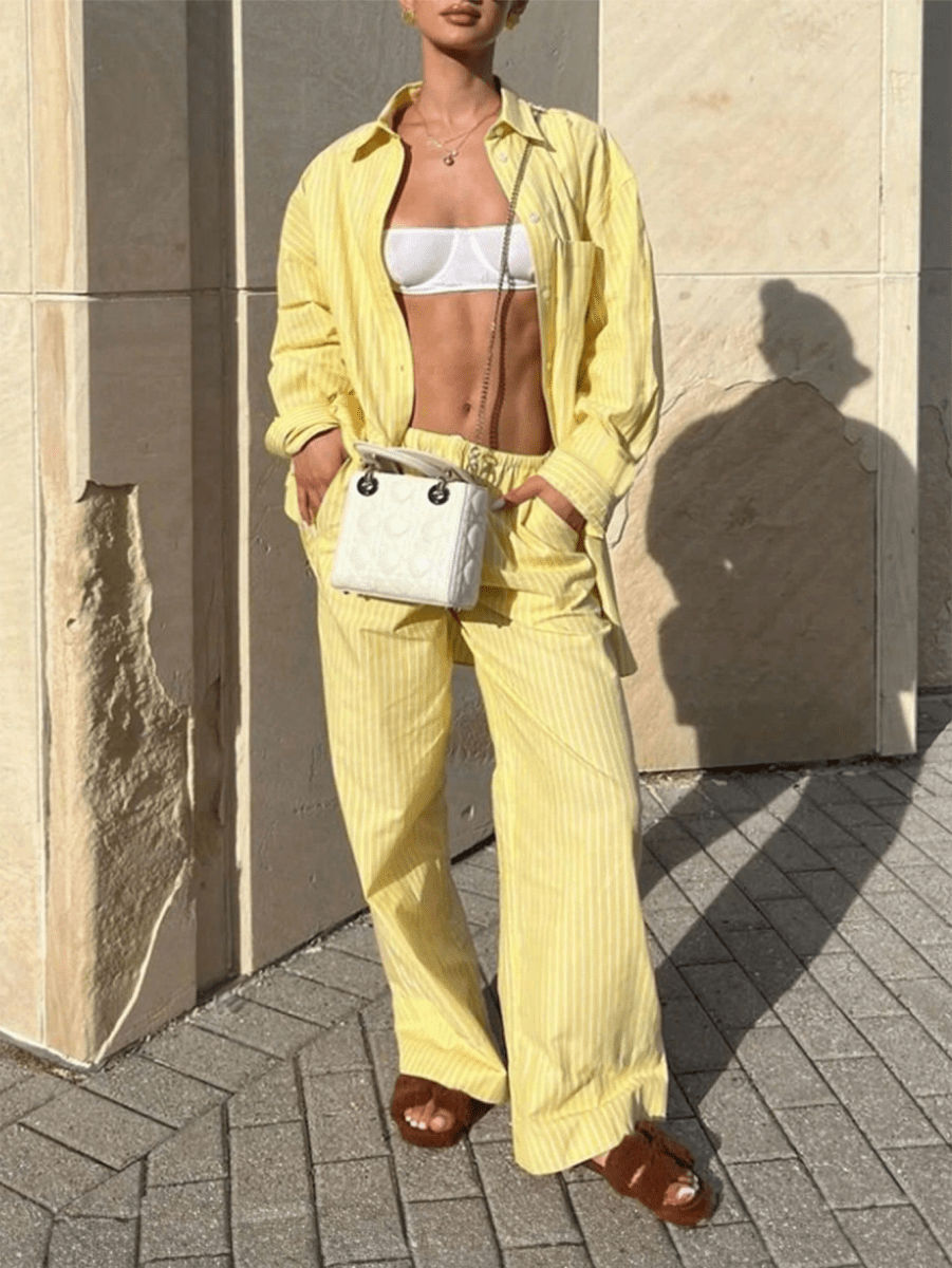 Capri Rayé Primavera Verano Conjunto - MARYLUS