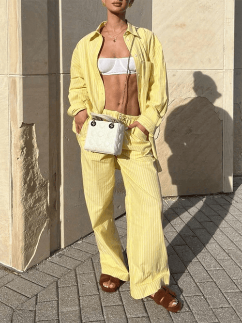 Capri Rayé Primavera Verano Conjunto - MARYLUS